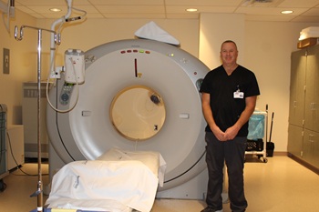 Room showing a CT Scanner.